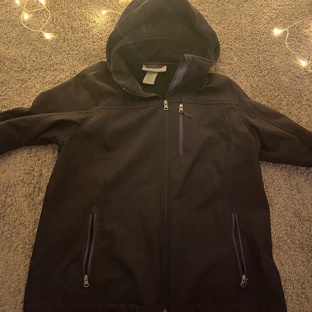 Dark purple Hooded Jacket with Purple Accents